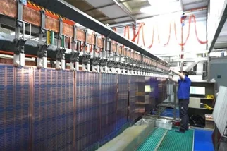 Graphic electroplating line